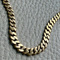 1923-1965 Swedish 18k gold pressed curb link necklace, graduated width - 17.3 inch length