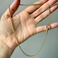 Antique Swedish 18k Gold Oval Link Watch Chain Necklace – 17.25 Inch Length