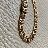 Vintage 1968 Double link solid 18k gold bracelet - 7.5 inch length