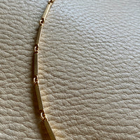 Modernist 18k solid gold bar link chain necklace - Made in 1961 - 17.5 inch length