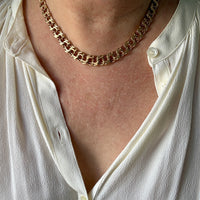 1969 Swedish 18k Gold necklace - 50g Graduated double link chain - 16.6 inch length