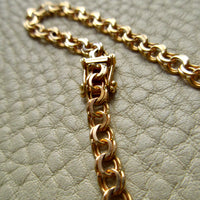 Swedish Vintage 18k Gold Necklace - Graduated Double Link Chain Necklace - 17.1 inch length