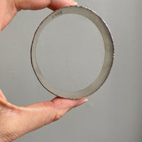 1975 Extra wide heavy hammered texture silver bangle by NOKO - size 8.1 inch
