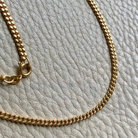 Forever curb link necklace - Excellent long length 27.75 inch length - Vintage Italian 18k gold chain