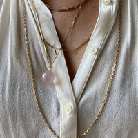 Excellent long length faceted biker link necklace in 18k gold! 31.5 inch length