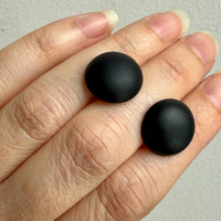 Excellent! 18k Gold set with Black Jet Vintage early 20th Century era Dome Earrings
