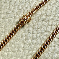 Signed Vintage Tight Curb Link Necklace 18k Gold – 18.5 Inch Length