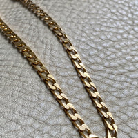 DELICIOUS! Heavy square curb link necklace in solid 18k gold - 21 inch length