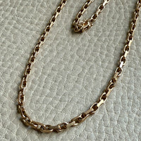 Longer Length 14k Gold Biker Link Necklace 3mm width - 22.2 inch length