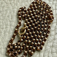 Antique British 18k Gold Belcher Chain Necklace – 21.25 Inch Length