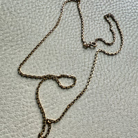 14k Gold Danish Vintage Skinny Biker Link Chain Necklace, Signed - 20 inch length