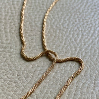 18k Gold Vintage Foxtail(!) Spiral Link chain necklace - 18.5 inch length