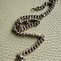 Midcentury Vintage Silver Chubby Curb Necklace - hollow links - 16.4 inch length