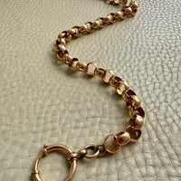 1903 Swedish Antique 18k Gold Chubby Rolo Chain Necklace with Bolt Clasp – 11.25 inches