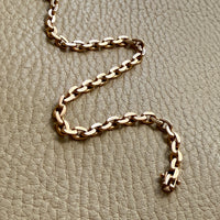 Italian Midcentury Vintage 18k gold biker link bracelet 4mm width - 7.4 inch length