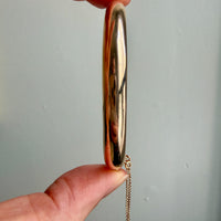 1962 Vintage Finnish 14k Gold Hinged Bangle Bracelet – 7 Inch Interior Circumference