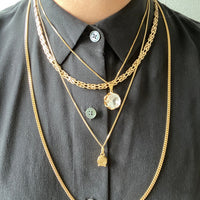 Forever curb link necklace - Excellent long length 27.75 inch length - Vintage Italian 18k gold chain