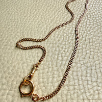 1943 Swedish Vintage Gold Curb Link Watch Chain Necklace 18k Gold – 16 Inch Length
