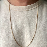 Vintage Balestra Long Length Square Foxtail link necklace in 18k gold, 27.6 inch length