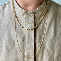 Vintage Danish Chunky Biker Link Chain Necklace in 14k Gold - 18.9 Inch length