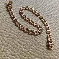 Vintage 1968 Double link solid 18k gold bracelet - 7.5 inch length