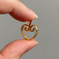 23k and 18k gold Swedish handmade heart pendant - early 20th century era