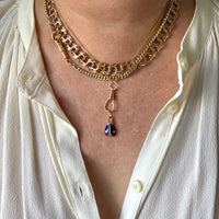 1969 Swedish 18k Gold necklace - 50g Graduated double link chain - 16.6 inch length