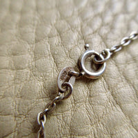 Vintage Signed Efva Attling Silver Flat Droplet Pendant & Chain - 19.75 inch length
