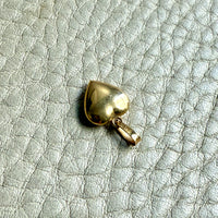 18k gold vintage charm or pendant - Puffy Heart 9.4mm width