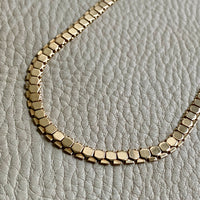 Sensational Vintage Hexagon Link gold necklace made in solid 18k gold - 17.6 inch length