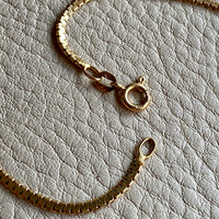 Sleek Italian vintage chain- 18k gold zigzag link necklace - 16.5 inch length