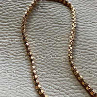Honeycomb link necklace - Vintage 18k yellow gold, 17.25 inch length