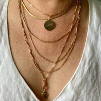 Vintage Omega Link Necklace in 18k Gold- Made in Trissino Italy, 1960s era - 16.5 inch length