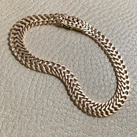 1956 Swedish vintage Herringbone bracelet in 18k gold - 7.8 inch length