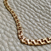 20.5 Inch longer length! Vintage Swedish Double-link necklace - Solid 18k gold