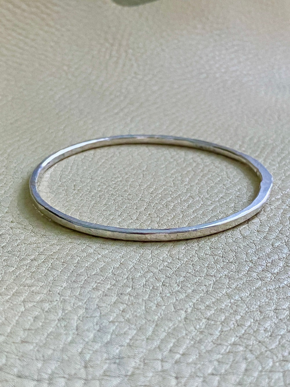 Hand Hammered Vintage Silver Bangle - Interior circumference 8.25 inches