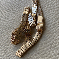 Luxurious and HEAVY solid gold brick link necklace - Danish 1960s vintage - 17 inch length