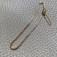 1942 Vintage 18k gold skinny curb bracelet - 7.5 inch length
