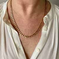 DELICIOUS! Heavy square curb link necklace in solid 18k gold - 21 inch length