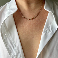 1965 Swedish 18k Gold Necklace - Graduated Double Link Chain Necklace - 17.4 inch length