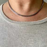 Vintage Italian 18k White Gold V-Link Necklace - 17 inch length
