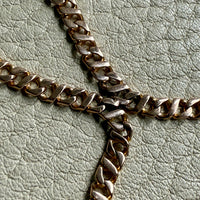 Midcentury era 18k gold Curb Link - Double strand bracelet - 7.6 inch length