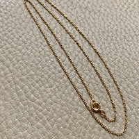 18k Gold Swedish Vintage Skinny Biker Link Chain Necklace - 17.3 inch length