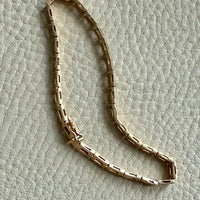 Slinky 18k Gold Vintage Midcentury Brick Link Bracelet - 7.3 inch length