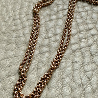 Victorian Era Antique 18k Gold Longuard Belcher Link Chain with Slider & Dog Clip - 33 inch doubled necklace length