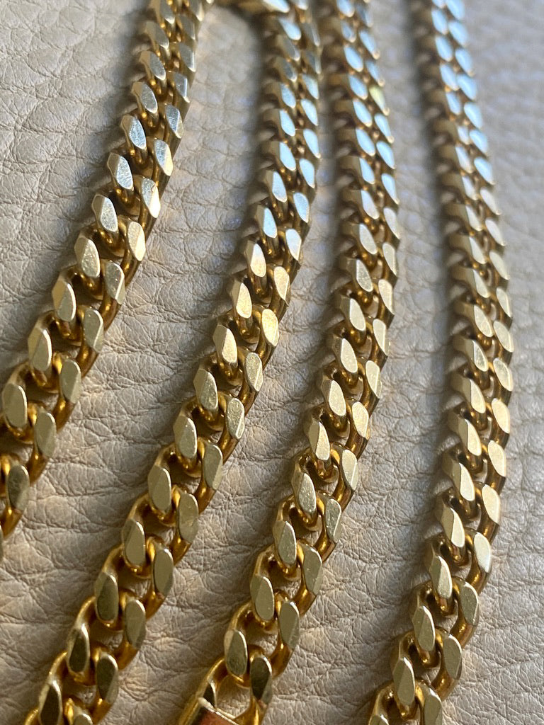Vintage jewelry anchor×curb chain, Italy AMAZING! Heavy Italian Vintage Curb Link Necklace in Solid