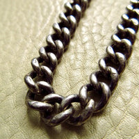 1863 Antique UK Sterling Silver Curb Link Watch Chain – 15.2 Inch Length