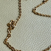 Italian Midcentury era Vintage Flat Oval link long chain in 18k gold - 32.3 inch length