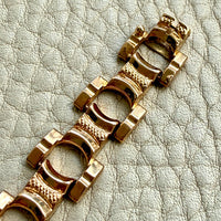 1960s Vintage Italian Dimensional Link Bracelet 18k Gold – 7.25 Inch Length