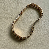 Vintage Scandinavian V Link Bracelet in 14k Gold Signed SV Glymerrs - 7.4 inch length